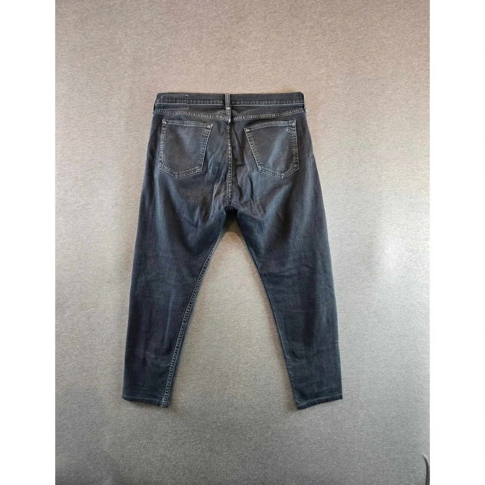 Rag & Bone Fit 3 Classic Jeans Mens 34W Minna Gray Cropped Distressed Button Fly